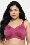 Zivame True Curv Single Layered Non Wired Full Coverage Super Support Bra - Red Violet — thumbnail 3